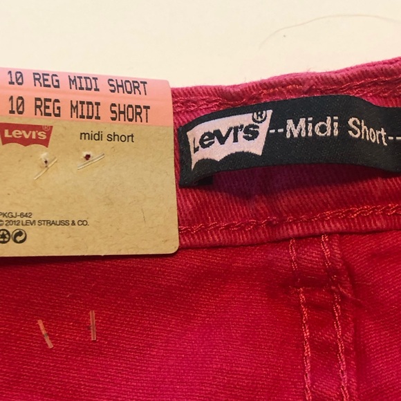 Levi’s Girls Denim Midi Short Fuchsia Adjustable Waist Size 10R - Picture 6 of 7